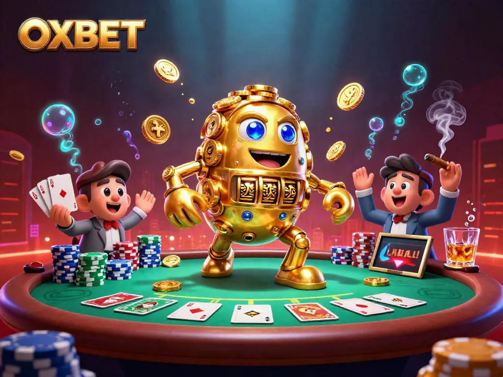Experience thrilling action at OXBET with a dynamic 3D casino scene showcasing energetic gameplay and rich gaming elements.