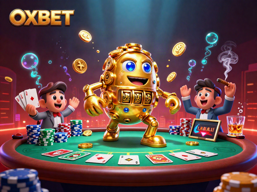 Experience thrilling action at OXBET with a dynamic 3D casino scene showcasing energetic gameplay and rich gaming elements.