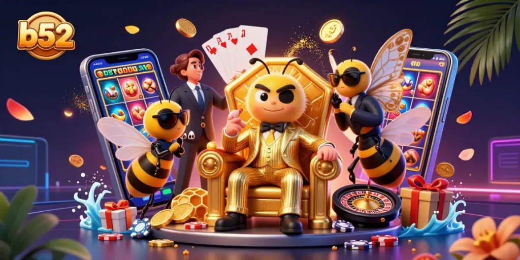 Experience exciting b52 casino action with a buzzing bumblebee mob boss and thrilling game elements in a vibrant escape.