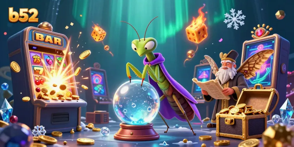 Spin the b52 slot reels for a chance to win amazing jackpots in this captivating casino scene.