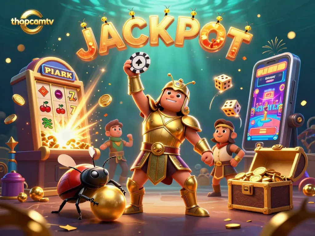 Spin to win at thapcamtv with a vibrant jackpot scene featuring animated betting elements.