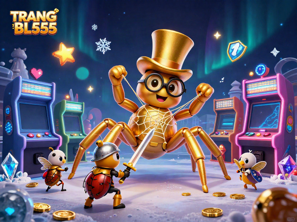Experience the excitement of TRANG CHỦ BL555 with a golden tarantula weaving casino magic.