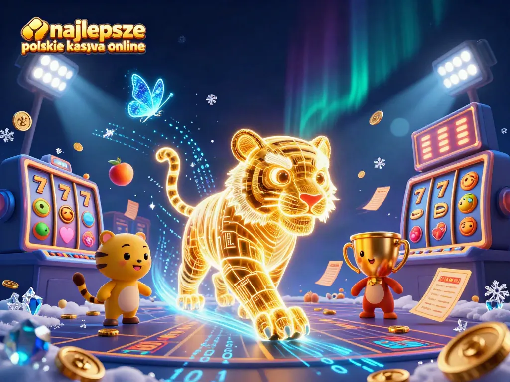 Engage with the best online casinos in Poland featuring glowing 3D elements and dynamic gaming visuals.