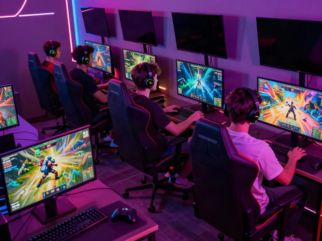Engaging tusuk88 online gaming scene with diverse players and vibrant interface.