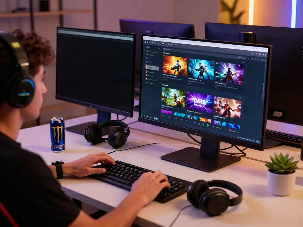 User interacting with DA88 platform highlighting exciting gaming options on a sleek desktop setup.