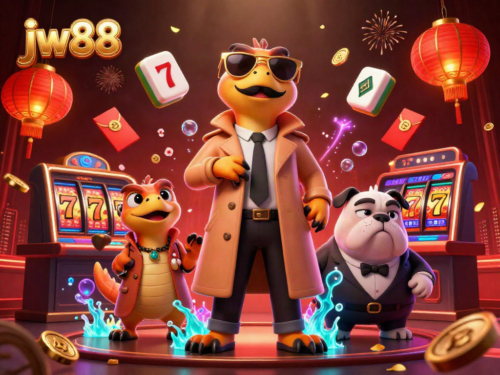 Experience the fun at JW88 with three raptors in disguise attempting to enter a VIP casino lounge.