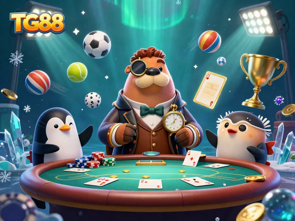 Experience vibrant poker gameplay at TG88 featuring unique characters and dynamic casino elements.