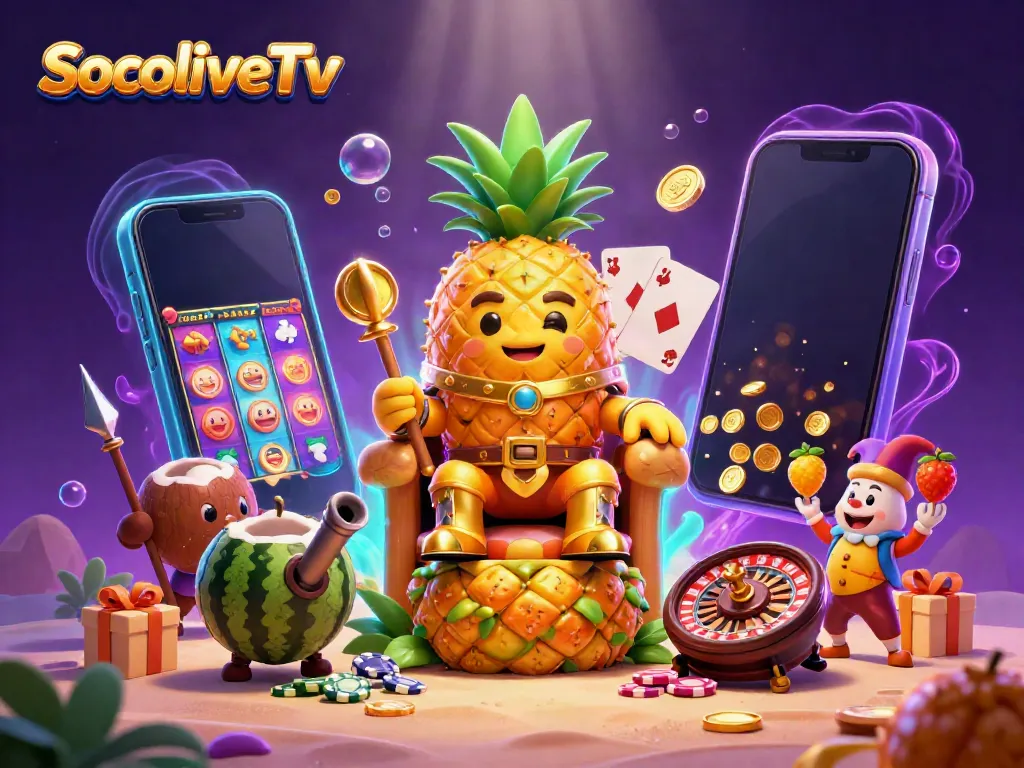 Experience thrilling gameplay at SocoliveTv with vibrant, cartoonish casino characters and dynamic game elements.