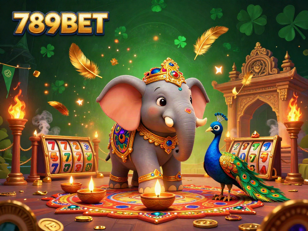 Experience the thrill of 789BET with vibrant characters and dynamic gambling elements in a vivid, engaging scene.