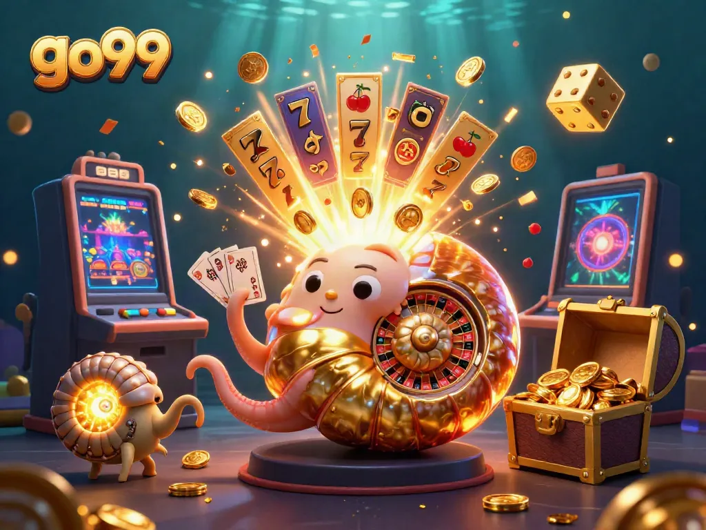 Experience go99's ultimate casino thrill with vibrant 3D illustration featuring games, jackpot, and action.