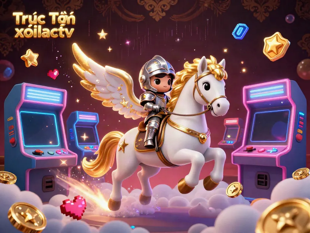 Experience dynamic Trực Tiếp xoilactv action with a celestial theme, vibrant icons, and gaming elements for energized play.