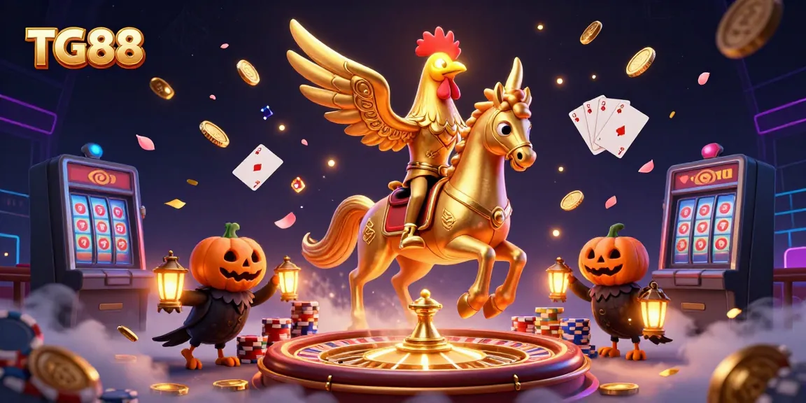 Experience thrilling casino vibes at TG88 with vibrant characters and dynamic game elements.