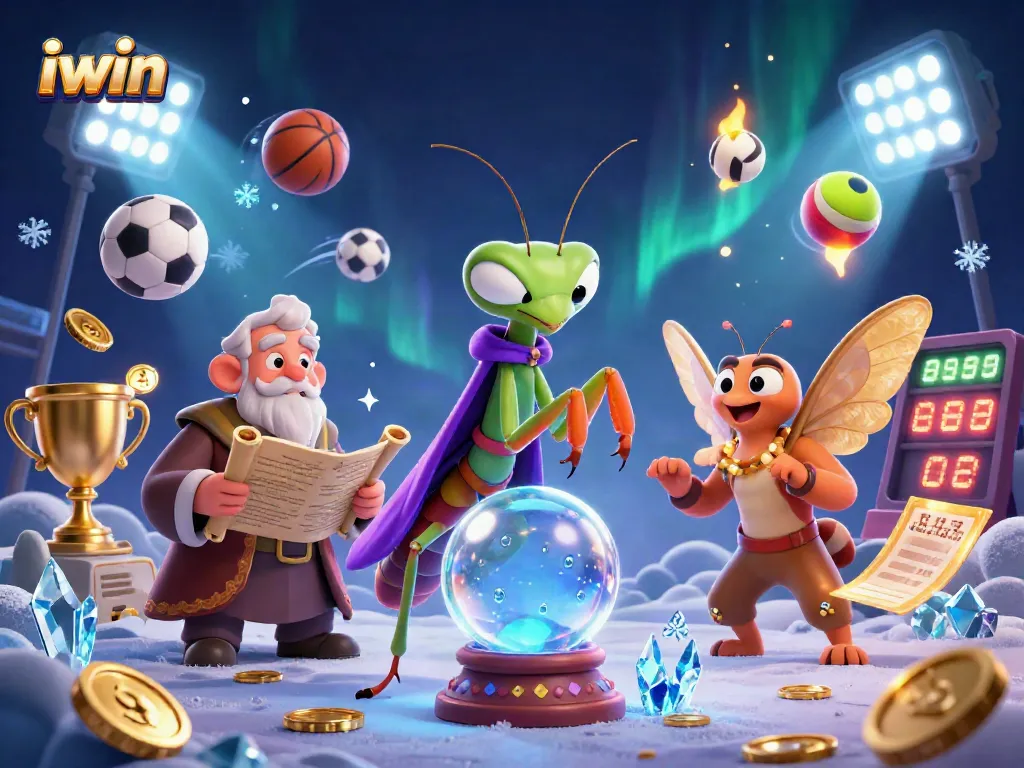 Engage in thrilling gameplay with iwin: a vibrant 3D illustration featuring casino-themed elements.