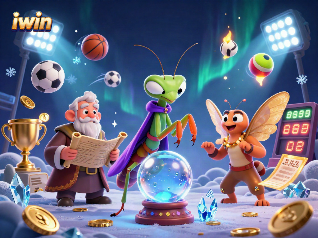 Engage in thrilling gameplay with iwin: a vibrant 3D illustration featuring casino-themed elements.