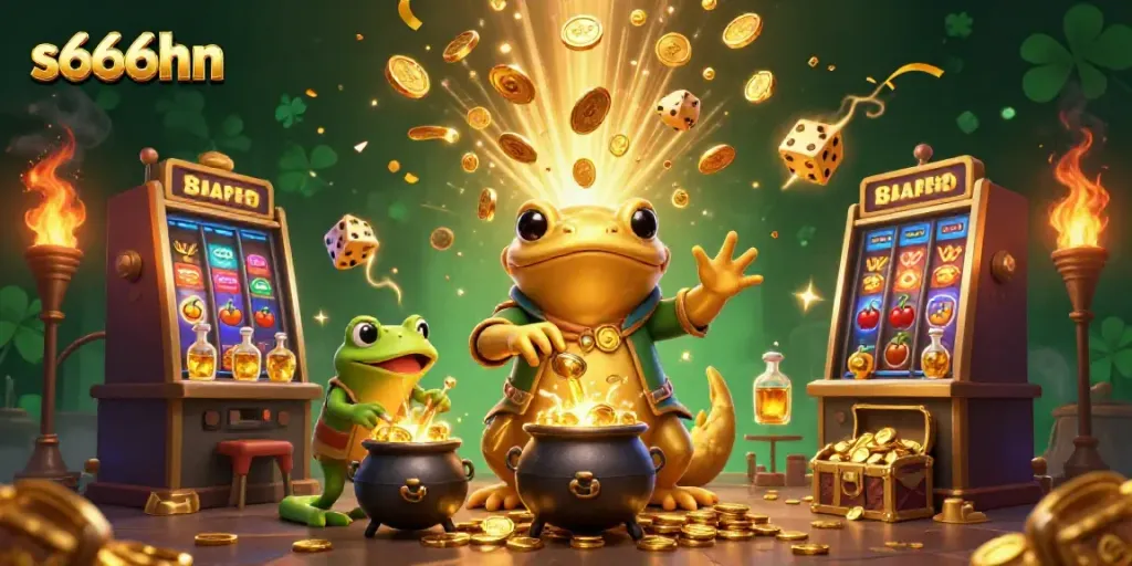 Experience thrilling gameplay with s666hn in a vibrant 3D casino adventure illustration.