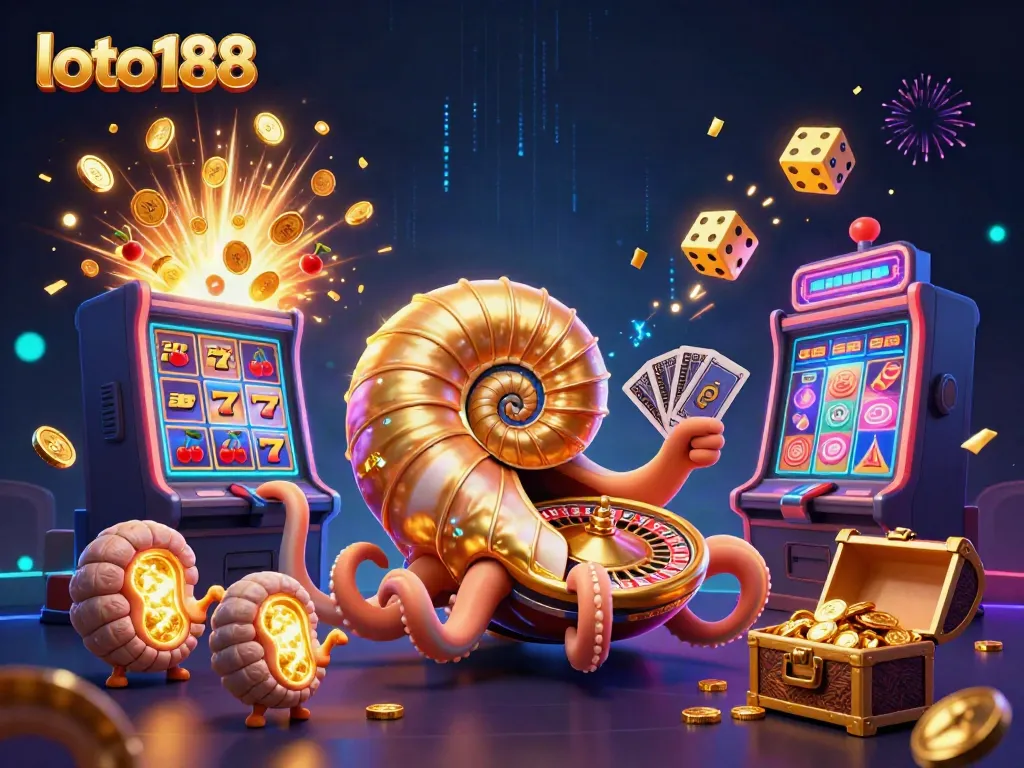 Experience exhilarating excitement at loto188 with a magical gaming scene featuring vibrant casino elements.