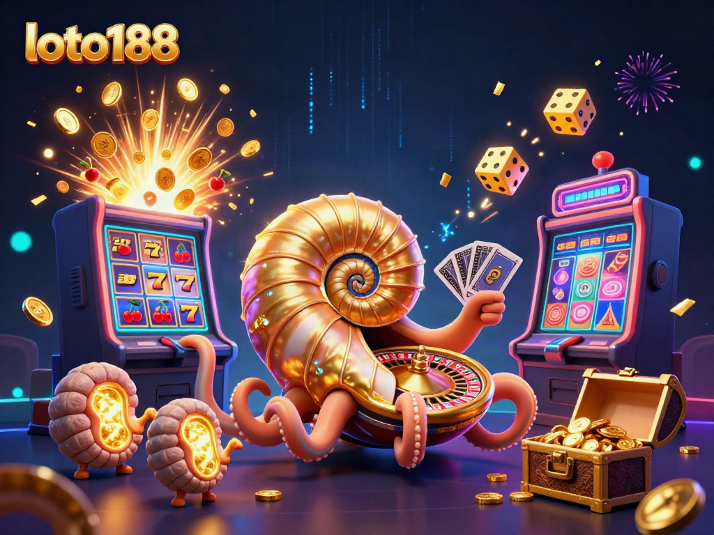 Experience exhilarating excitement at loto188 with a magical gaming scene featuring vibrant casino elements.