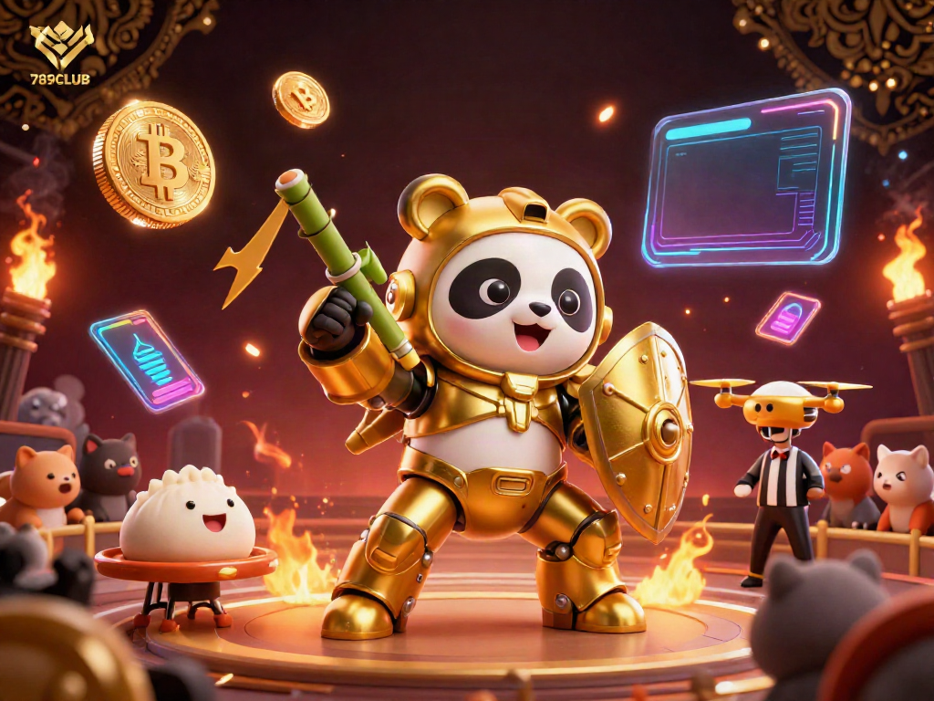 Participate in thrilling games at 789CLUB with engaging 3D visuals showcasing crypto gaming elements.