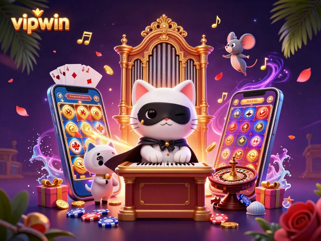 Experience thrilling gameplay with vipwin in this captivating casino illustration.
