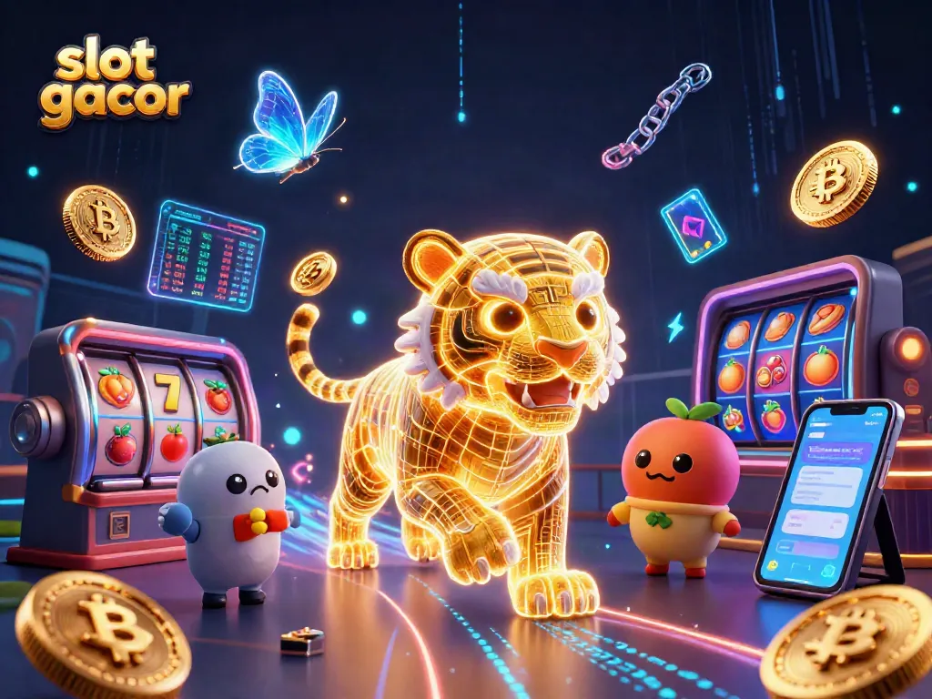 Experience slot gacor winning strategies with vibrant 3D casino scene featuring glowing coins and symbols.