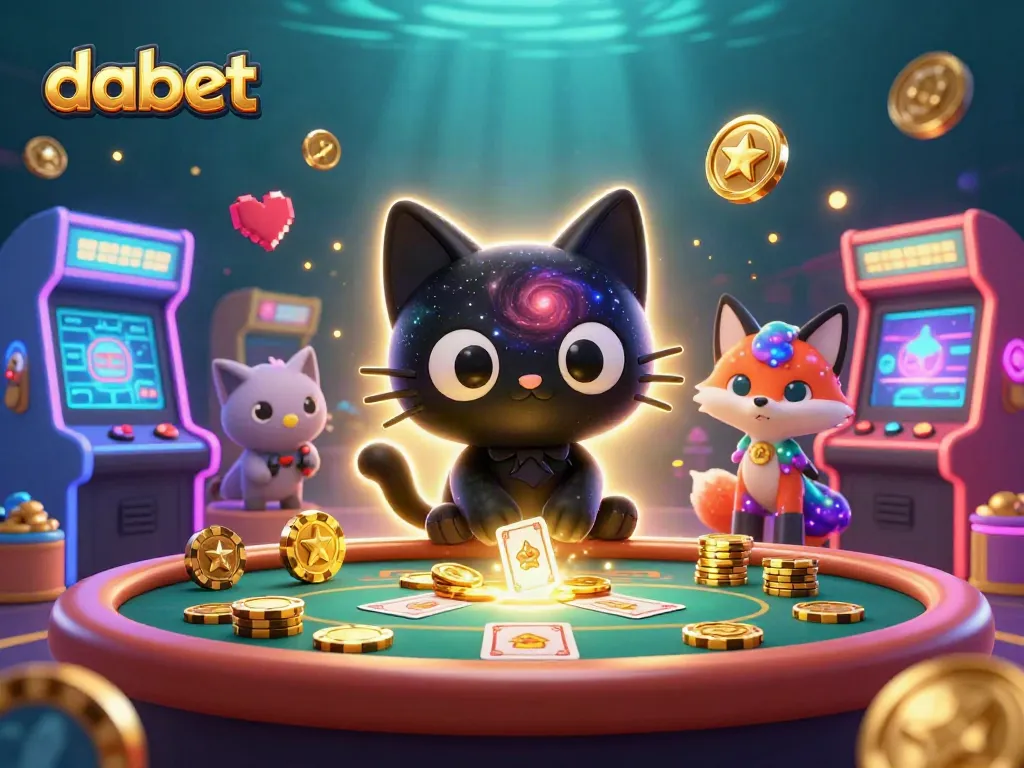 Engage at Dabet’s cosmic casino, drawing in golden rewards with magical cats and colorful companions.