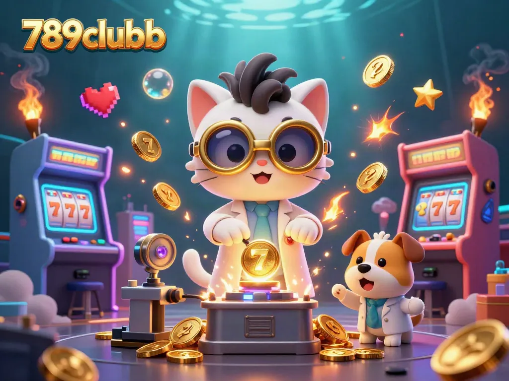 Play classic games with 789clubb in a vibrant casino-themed 3D scene featuring animated characters.