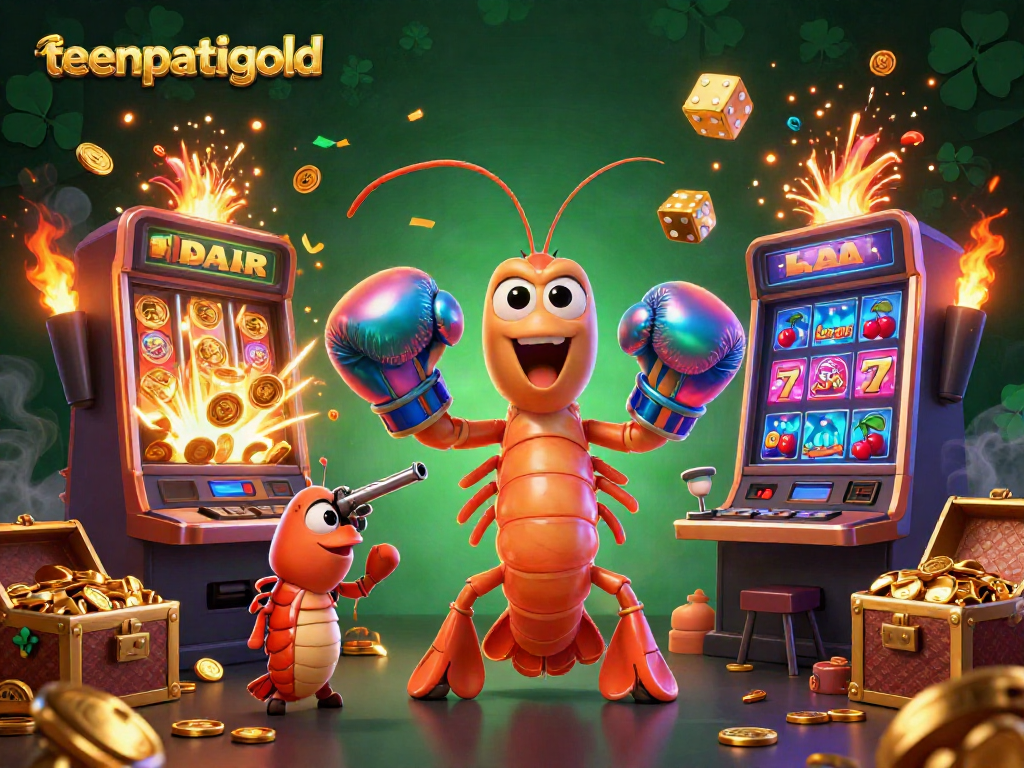 Engage with the vibrant world of teenpatiigold, featuring energetic characters amid a jackpot frenzy of coins and casino excitement.