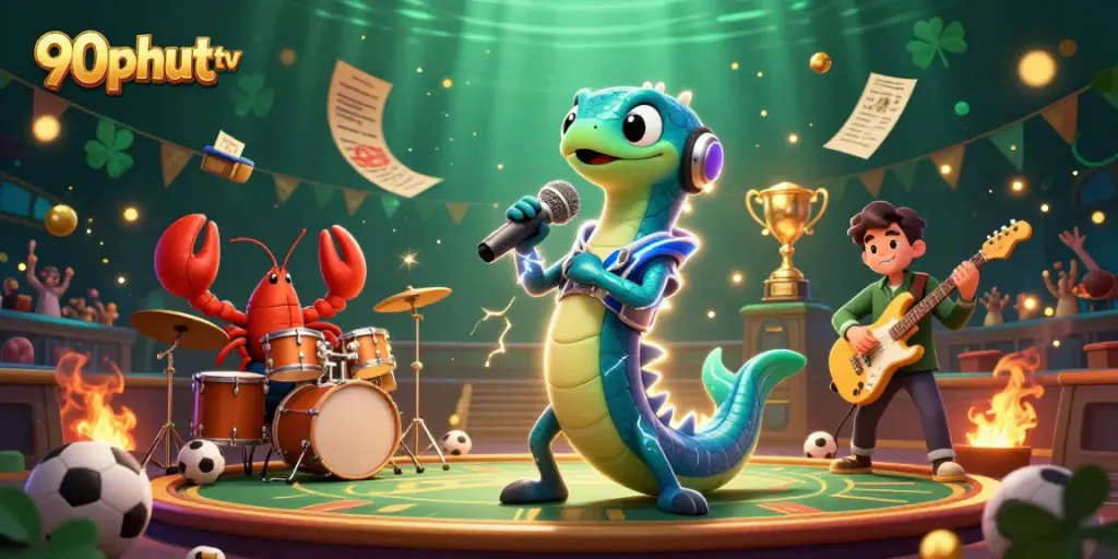 Engage with 90phut tv's energetic underwater casino scene featuring vibrant DJs and sports betting elements.