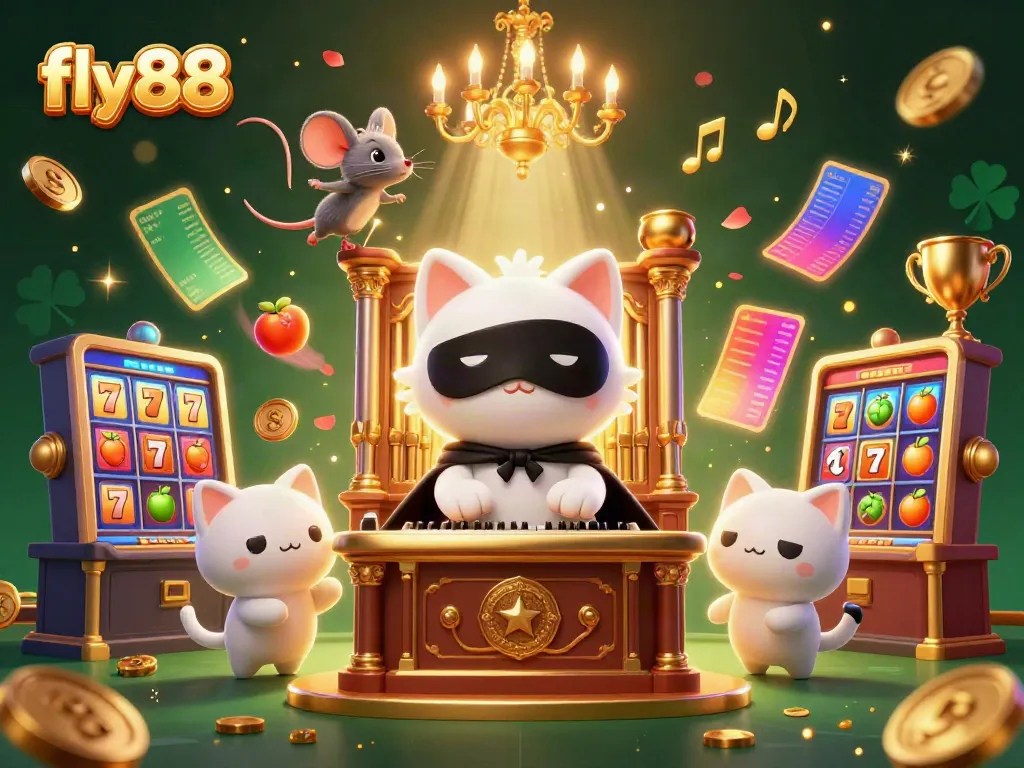 Engage in the thrilling world of fly88 slot games illustrated with dynamic casino scenes.