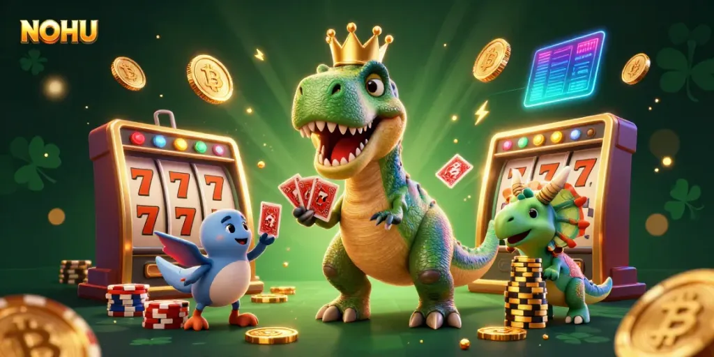 Engage in thrilling gameplay with NOHU’s vibrant 3D cartoon characters, embracing casino excitement.