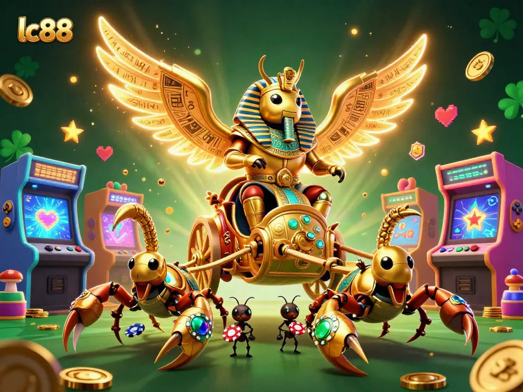 Engage in thrilling gaming at lc88; a vibrant 3D scene with animated characters and casino excitement.