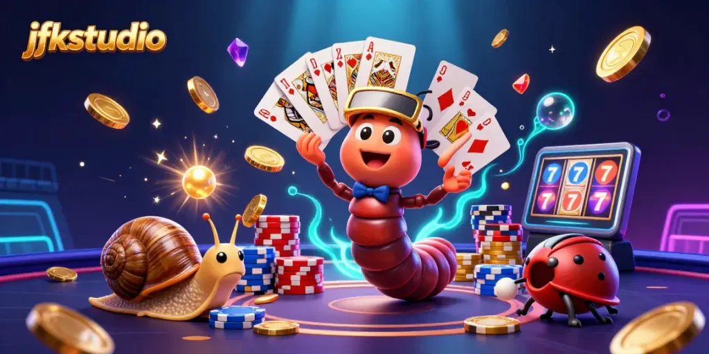 Engage in thrilling gaming action at jfkstudio with dynamic characters and dazzling casino elements.